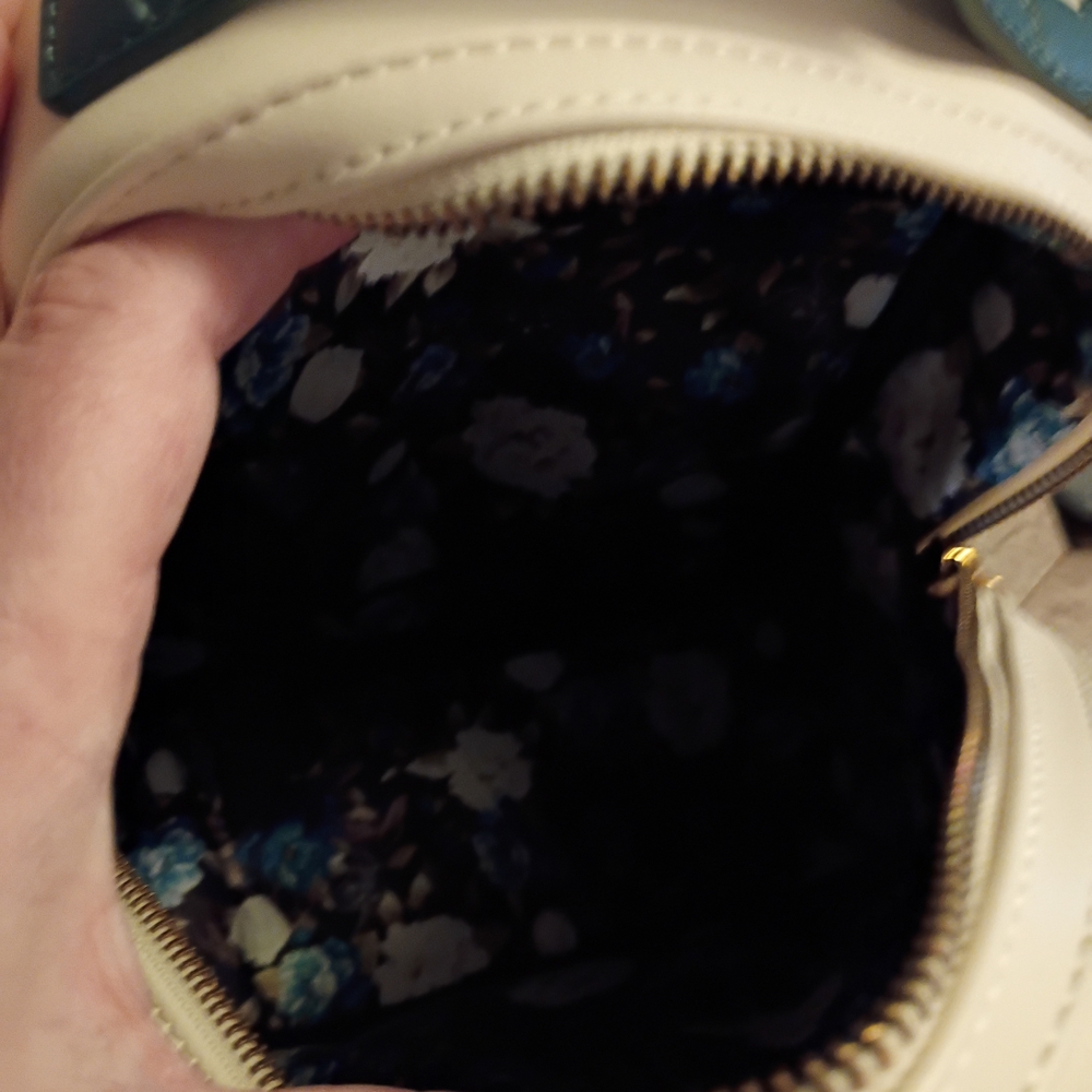 Loungefly Floral Darth Vader Mini Backpack - Cream, Teal, Gold - Picture 3 of 3